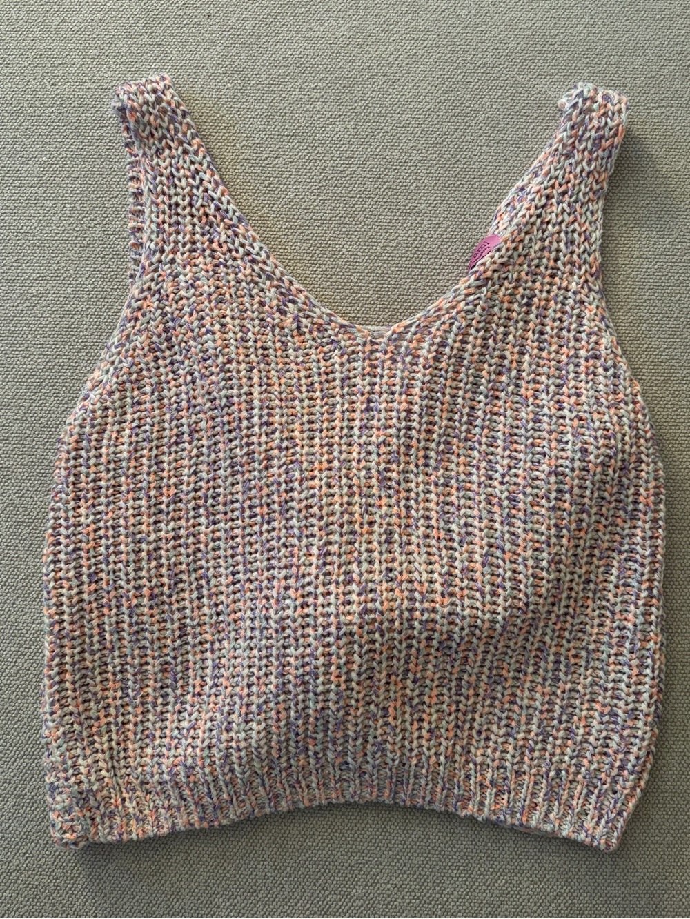 Mi ami Francesca's Crochet Twist Back Top Size M Purple Beachy Boho Vacation